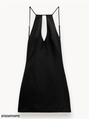 zara rhinestone halter dress NWT. Zara Black Rhinestone Halter Neck Midi